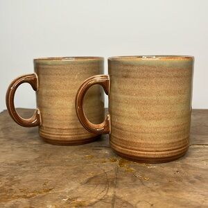 JT - Made in England - Pair of Brown Mugs